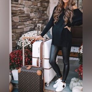 SPANX Leggings Women’s Small Mama Maternity Faux Leather Leggings Black